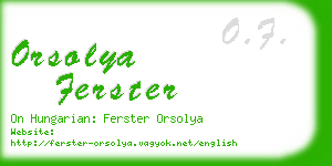 orsolya ferster business card